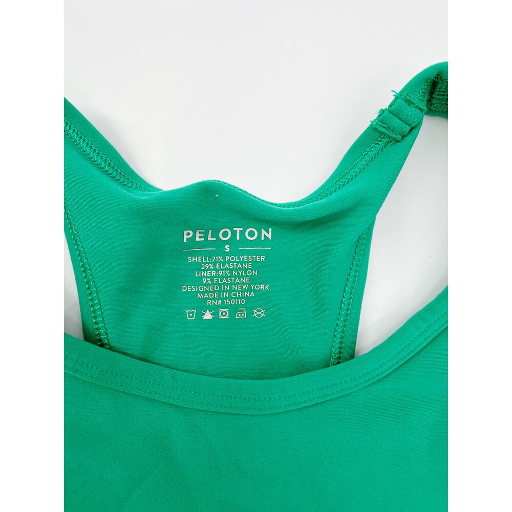 PELOTON Workout Set Size S Green Sports Bra + Leggings Stretch Athletic - Picture 4 of 8